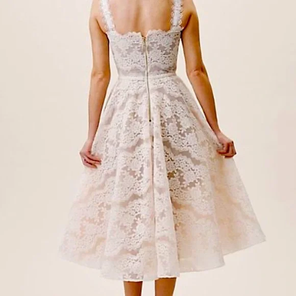 Anthropologie White Lace Midi Dress - Picture 2 of 16